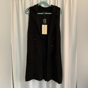 Black sleeveless cardigan